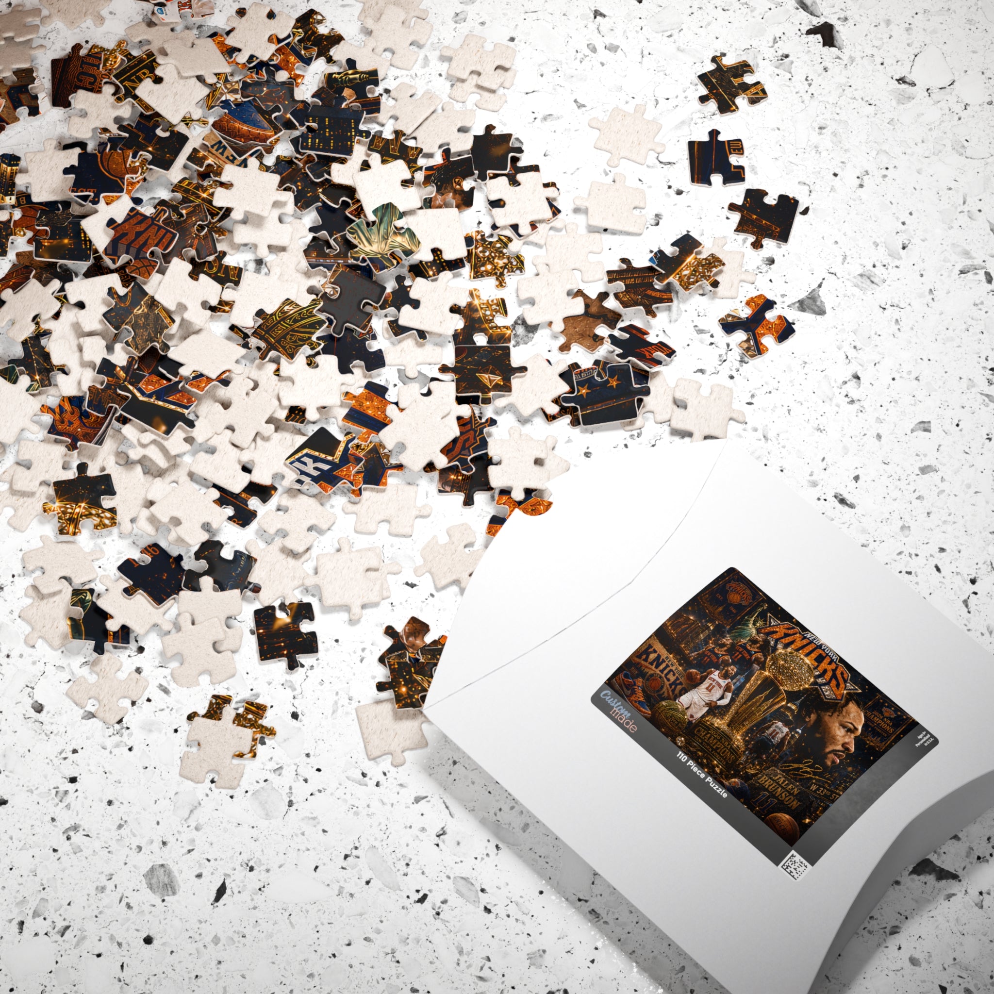 New York Knicks Championship Collage Puzzle — V. Brunson Fan Jigsaw (110/252/520/1014 pcs)