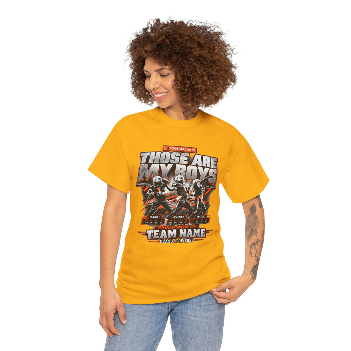 Personalized Football Mom Shirt, Those Are My Boys Tee, Proud Mom Custom Player Shirt, Team Name Class of 2027 Gift