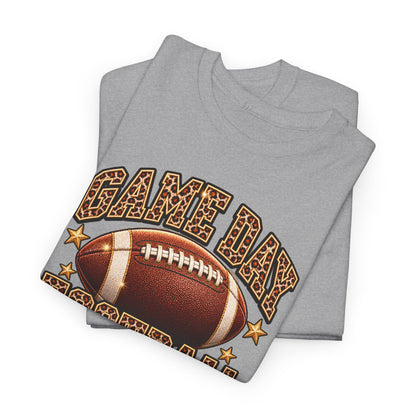 Personalized Game Day Football Mama Shirt — Leopard Gold