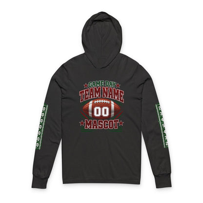 Game Day Football Hoodie Tee — Custom Team Name & Mascot (Number 00)