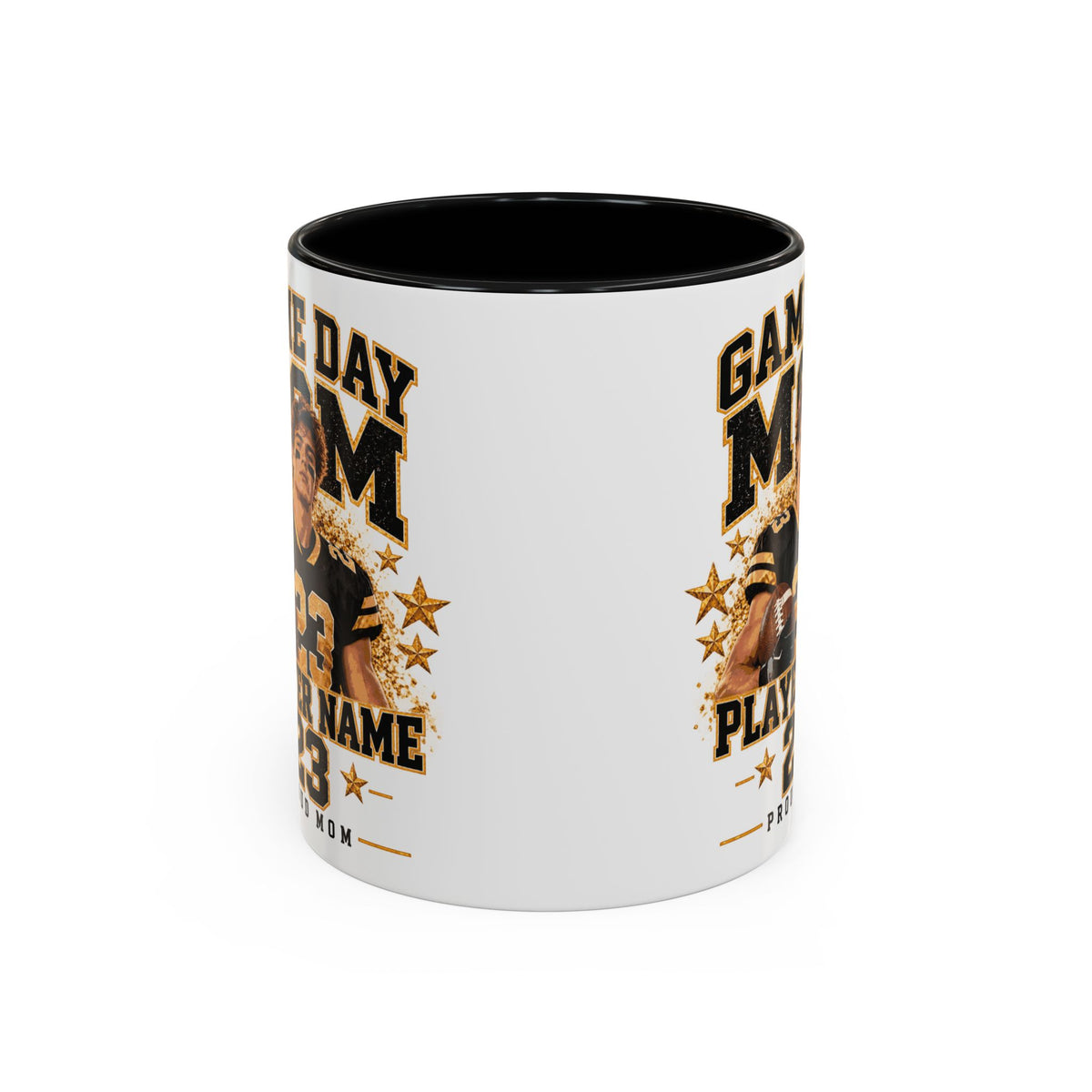 Personalized Game Day Mom Photo Mug – Custom Football Player Name & Number