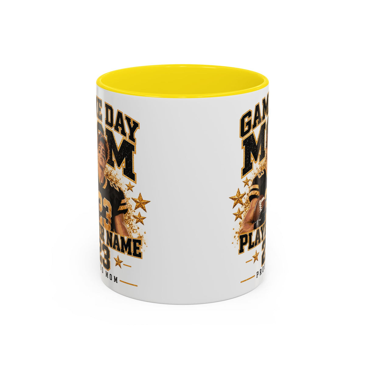 Personalized Game Day Mom Photo Mug – Custom Football Player Name & Number