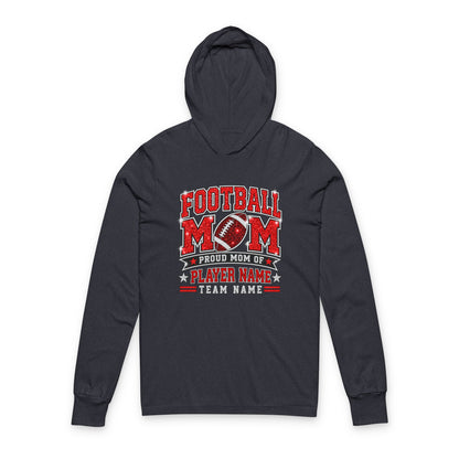 Football Mom Hooded Tee  Personalized Player Name & Number