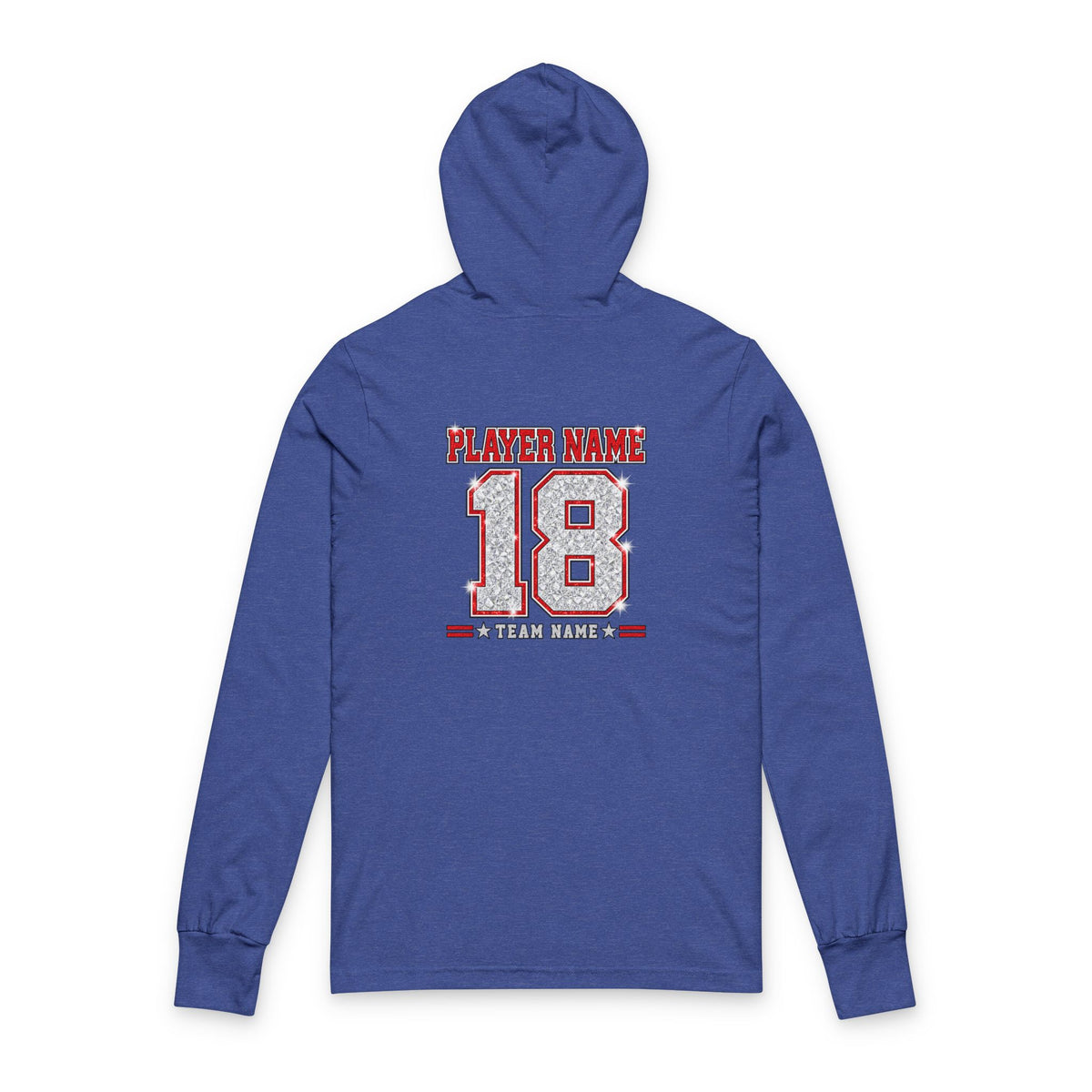 Football Mom Hooded Tee  Personalized Player Name & Number