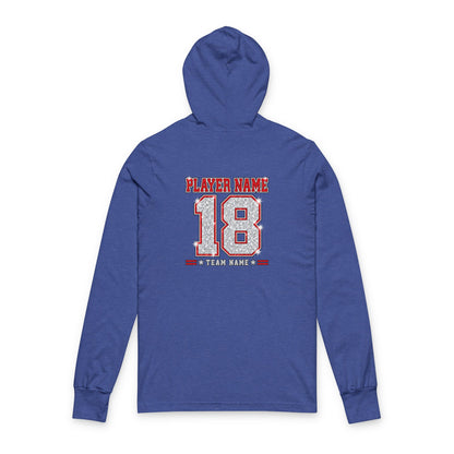 Football Mom Hooded Tee  Personalized Player Name & Number