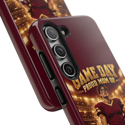 Personalized Game Day Proud Mom Photo Phone Case – Burgundy & Gold