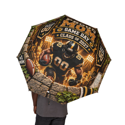 Personalized Football Mom Umbrella – Custom Player Name Number & Team Colors – Proud Mom Game Day Gift