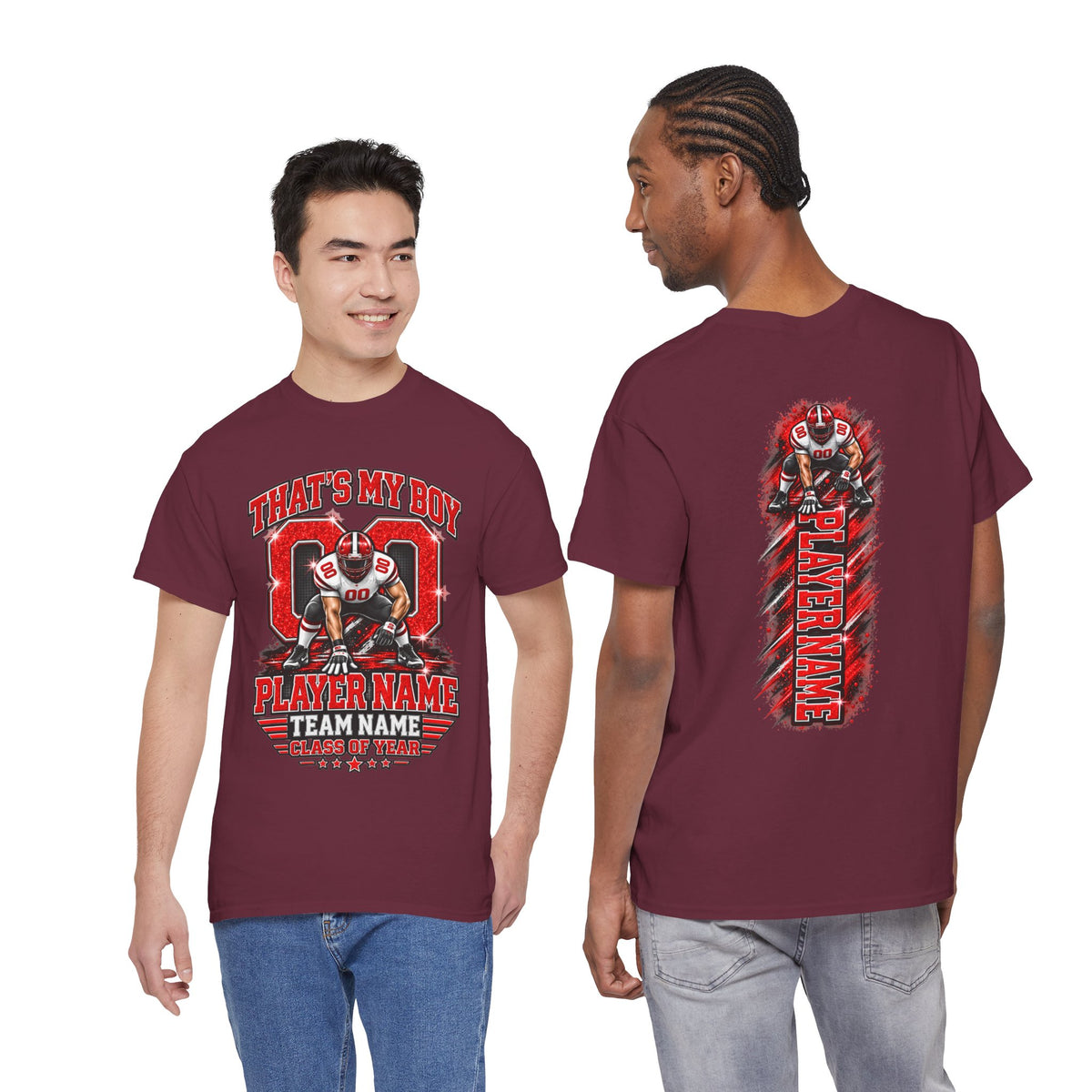 Personalized Football Mom Shirt, That's My Boy Tee, Custom Player Name & Number, Senior Night Gift, Game Day Mom Shirt, Glitter Effect
