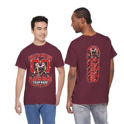 Personalized Football Mom Shirt, That's My Boy Tee, Custom Player Name & Number, Senior Night Gift, Game Day Mom Shirt, Glitter Effect