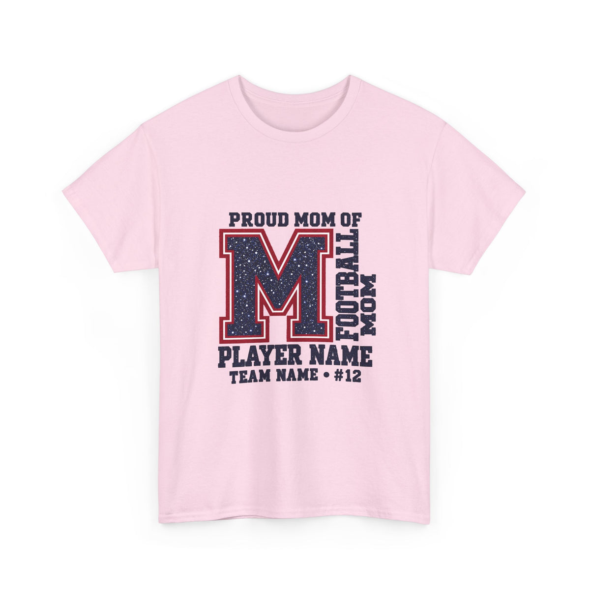 Personalized Football Mom Varsity Monogram Shirt – Proud Mom Of, Custom Player Name Team Number, Printed Glitter