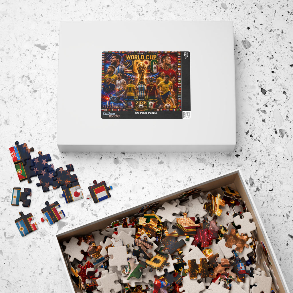 World Cup 2026 Soccer Collage Puzzle — FIFA Tournament Poster Jigsaw
