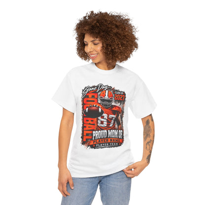 Personalized Football Mom Shirt, Game Day Mom Tee, Proud Mom of Player, Class of 2027 Football Shirt