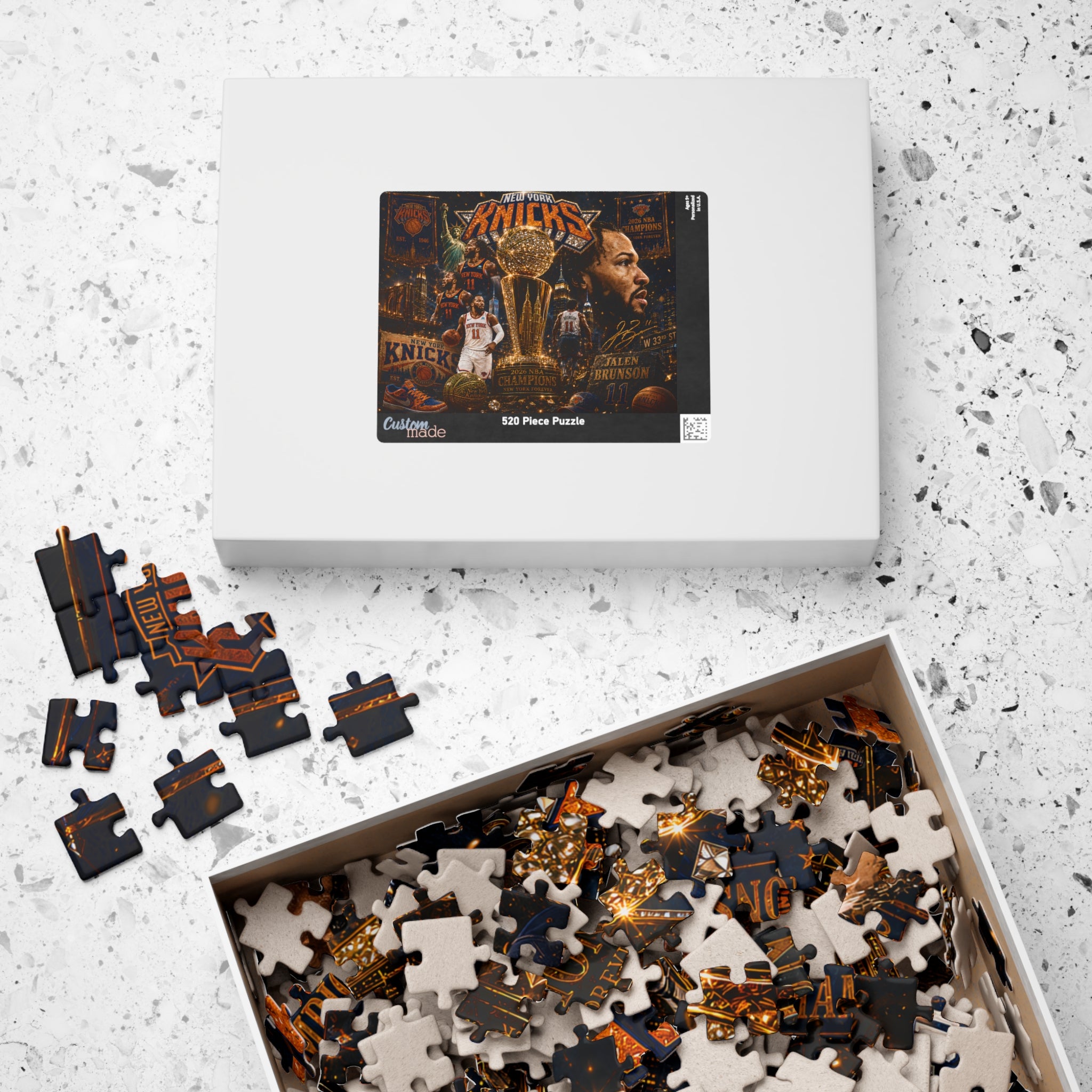 New York Knicks Championship Collage Puzzle — V. Brunson Fan Jigsaw (110/252/520/1014 pcs)