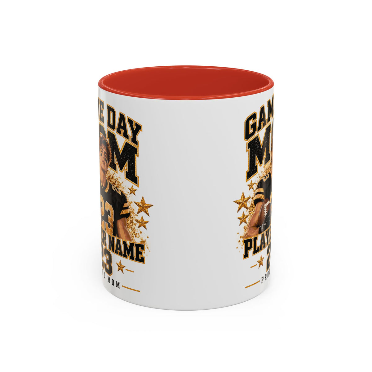 Personalized Game Day Mom Photo Mug – Custom Football Player Name & Number