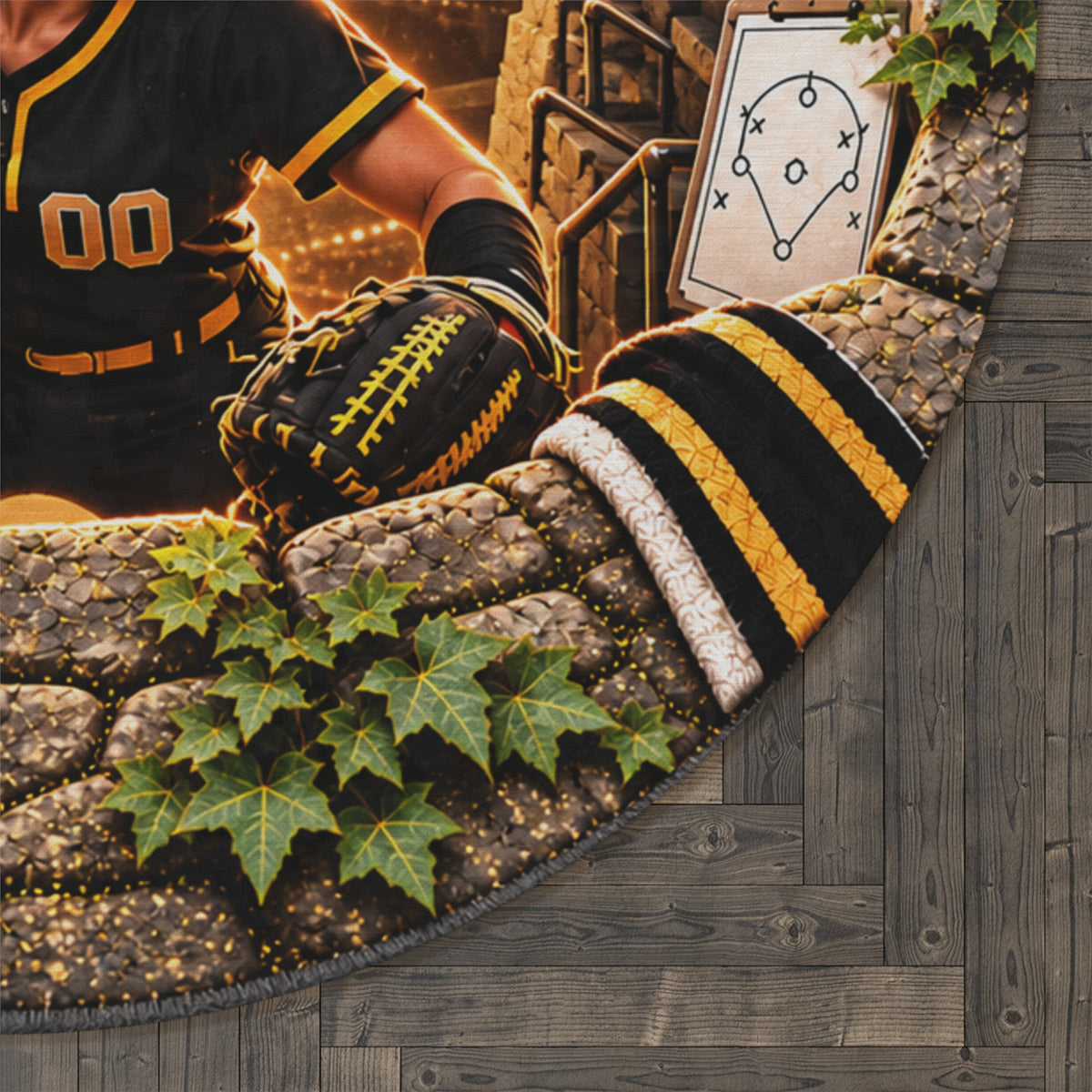 Personalized Softball Mom Rug, Custom Round Area Rug, Proud Mom Game Day Rug, Player Name Team Name Class of 2027 Softball Gift