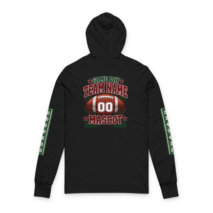 Game Day Football Hoodie Tee — Custom Team Name & Mascot (Number 00)