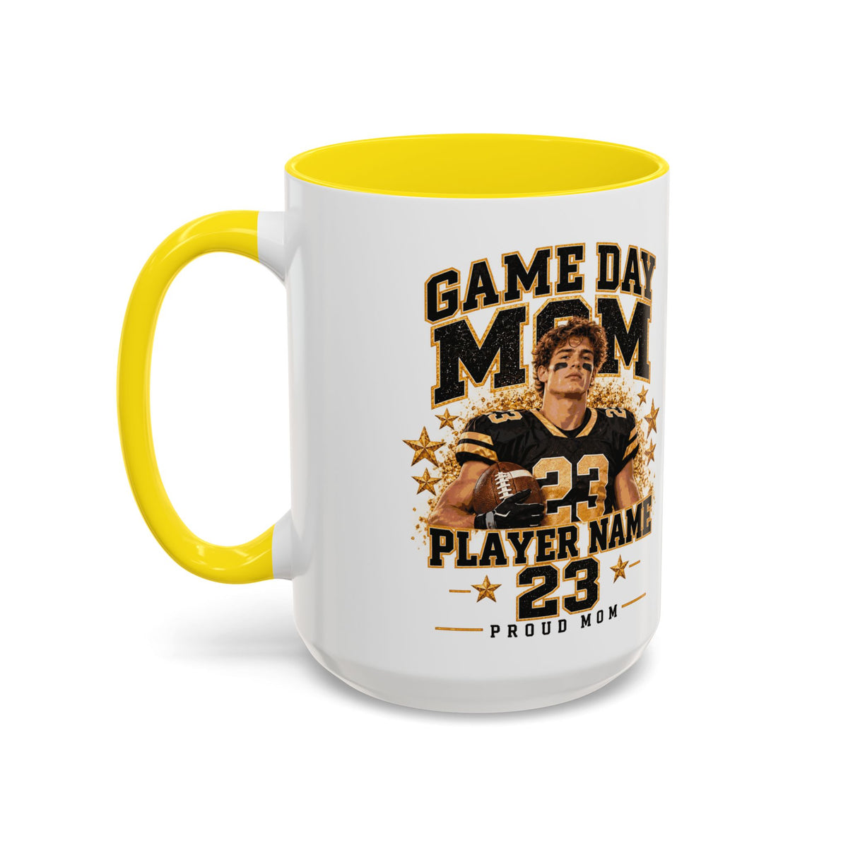 Personalized Game Day Mom Photo Mug – Custom Football Player Name & Number