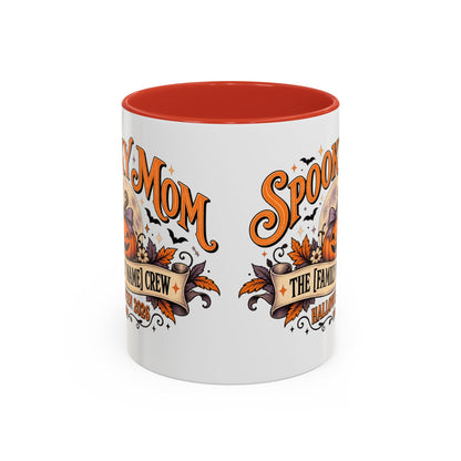 Personalized Spooky Mom Halloween Mug, Custom Family Name Coffee Cup, Halloween Mom Gift, Pumpkin Mug, Fall Gift for Mom