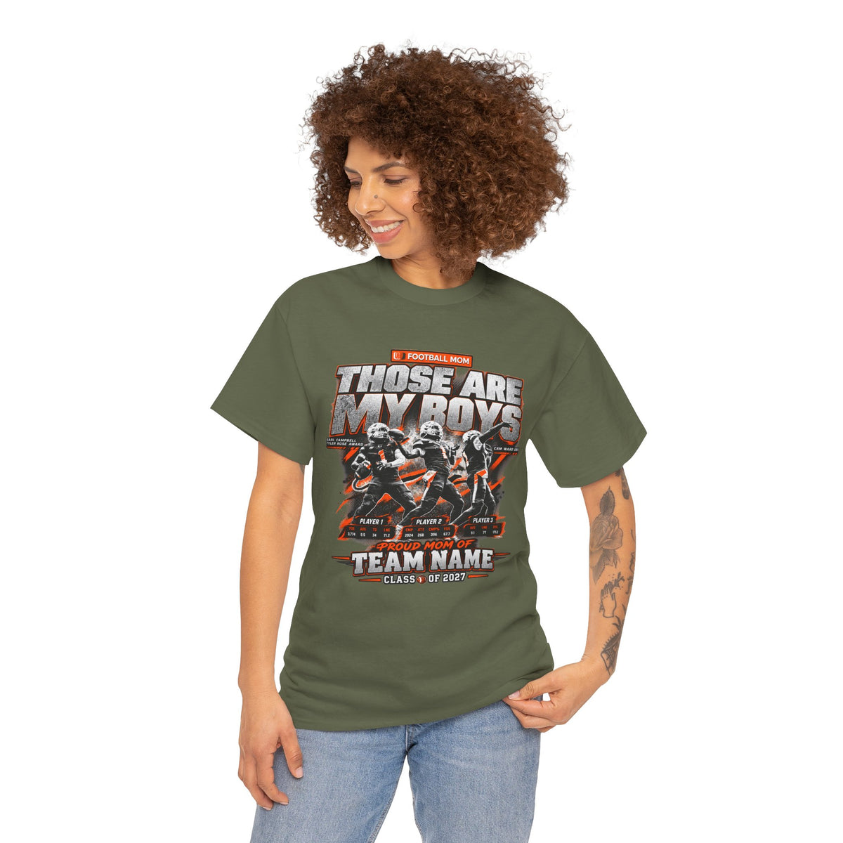 Personalized Football Mom Shirt, Those Are My Boys Tee, Proud Mom Custom Player Shirt, Team Name Class of 2027 Gift