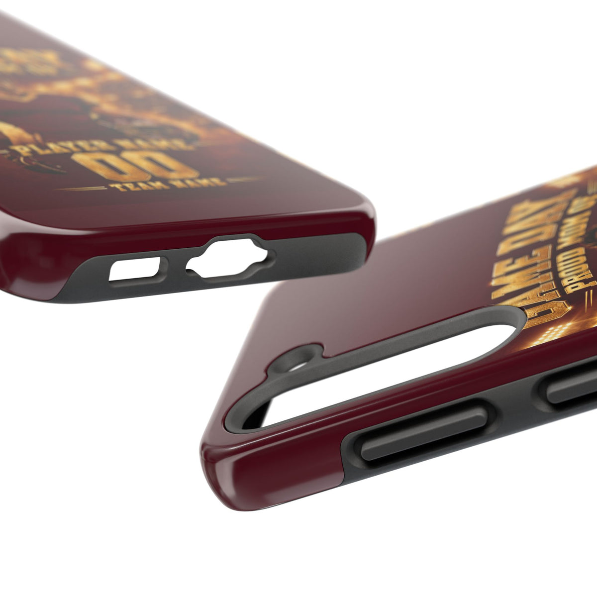 Personalized Game Day Proud Mom Photo Phone Case – Burgundy & Gold