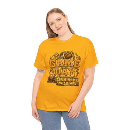 Personalized Football Mom Shirt, Game Day Proud Mom Tee, Senior Mom 2027 Shirt, Custom Player Name Number, Glitter Effect Football Gift