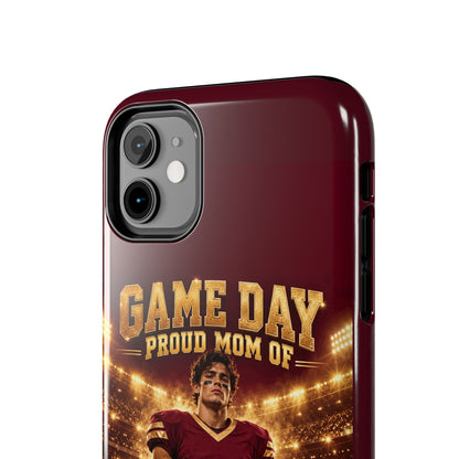 Personalized Game Day Proud Mom Photo Phone Case – Burgundy & Gold
