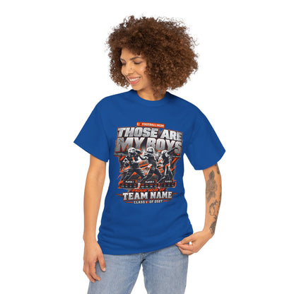 Personalized Football Mom Shirt, Those Are My Boys Tee, Proud Mom Custom Player Shirt, Team Name Class of 2027 Gift