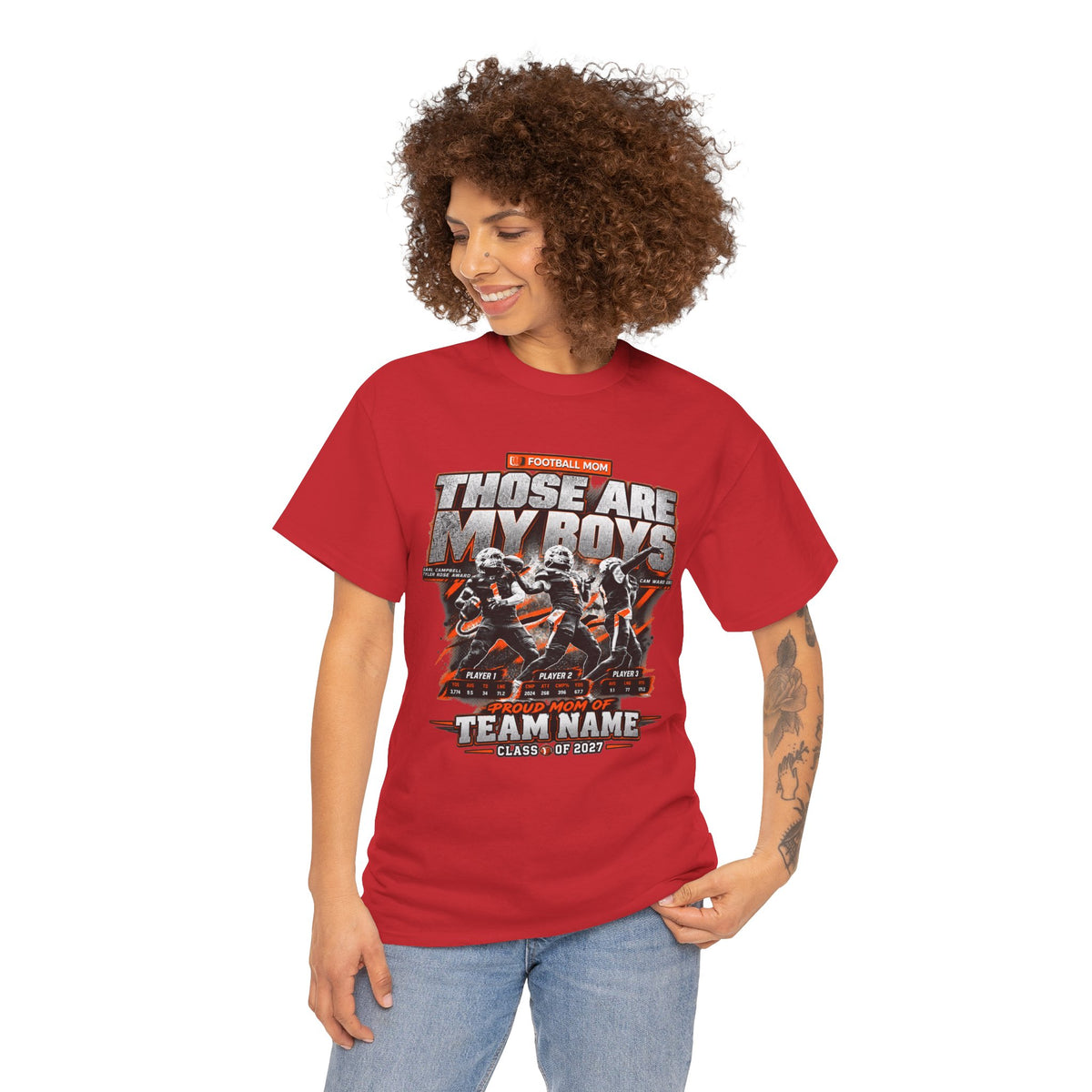 Personalized Football Mom Shirt, Those Are My Boys Tee, Proud Mom Custom Player Shirt, Team Name Class of 2027 Gift