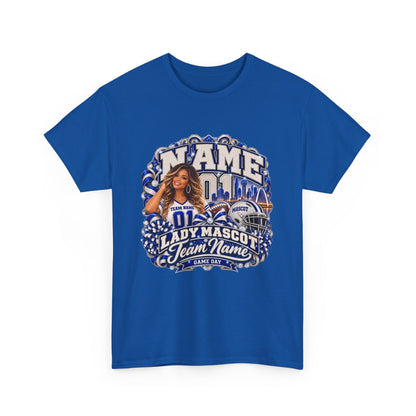Personalized Football Mom Shirt – Custom Player Name, Number & Team Name – Lady Mascot Game Day Mom Tee – Glitter Effect