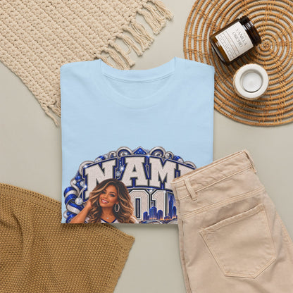 Personalized Football Mom Shirt – Custom Player Name, Number & Team Name – Lady Mascot Game Day Mom Tee – Glitter Effect