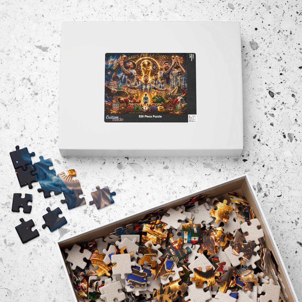 Argentina World Cup 2026 Soccer Puzzle – "Vamos por la Cuarta" (110–1014 pcs)
