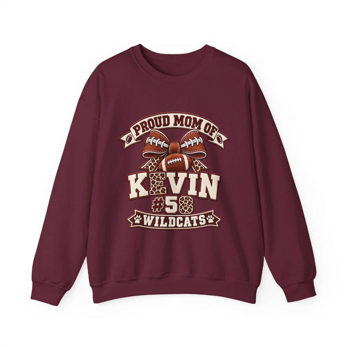 Personalized Football Mom Sweatshirt, Proud Mom of Player, Custom Name & Number, Team Mom, Senior 2027, Game Day Gift
