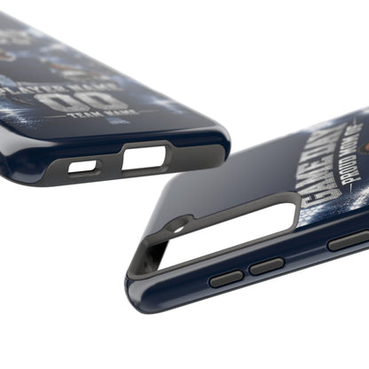 Personalized Game Day Proud Mom Photo Phone Case – Navy & Silver