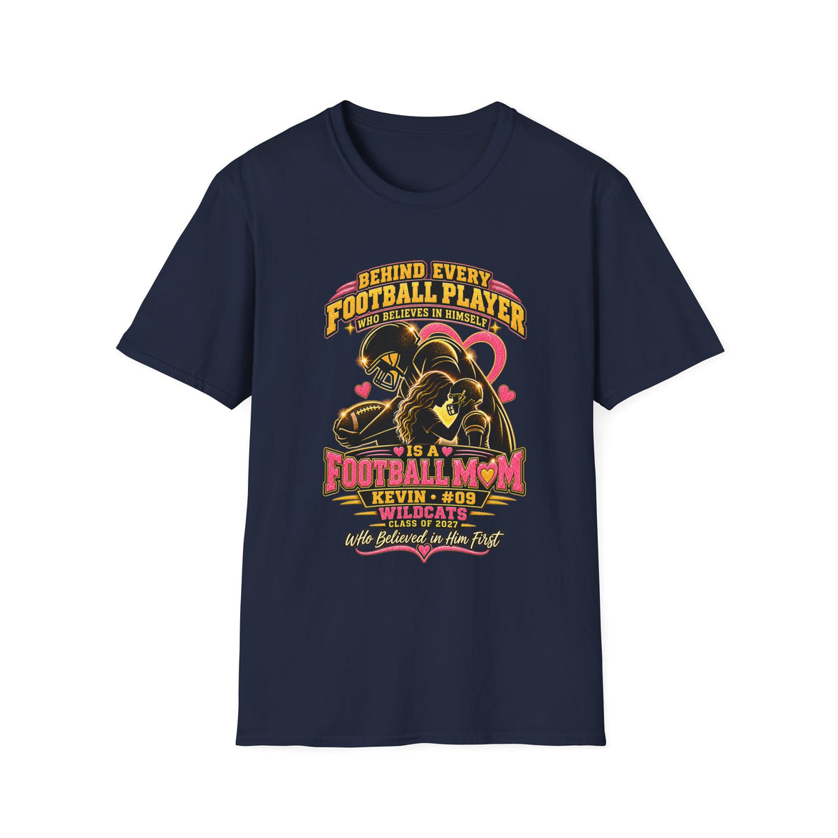 Personalized Football Mom Shirt, Custom Player Name Number Tee, Senior Mom 2027, Game Day Football Mama Shirt, Custom Team Gift