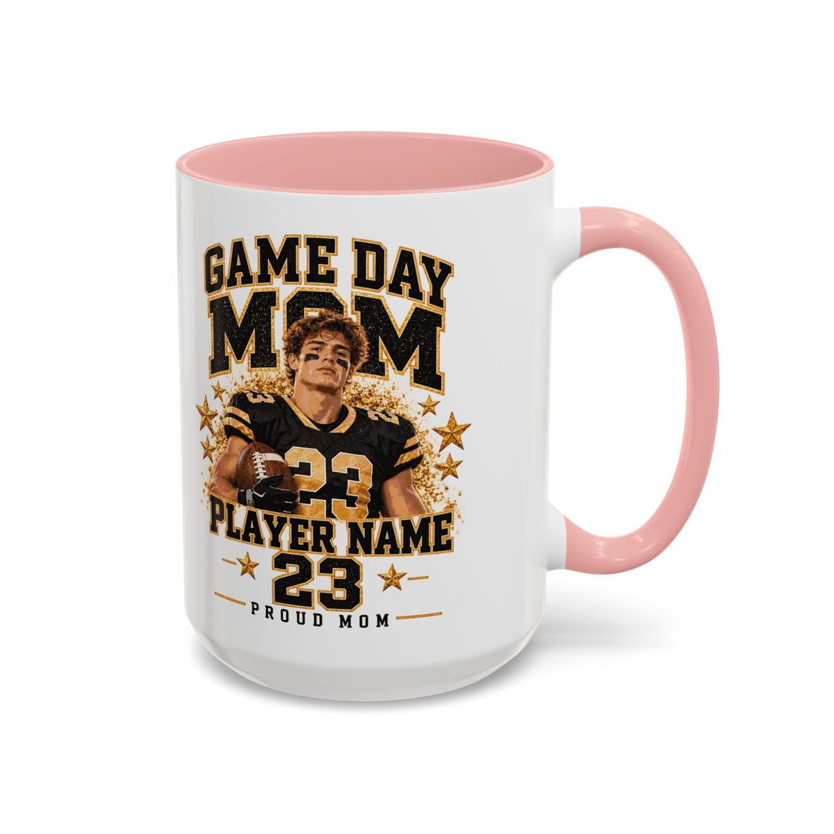 Personalized Game Day Mom Photo Mug – Custom Football Player Name & Number