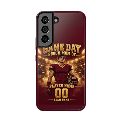Personalized Game Day Proud Mom Photo Phone Case – Burgundy & Gold