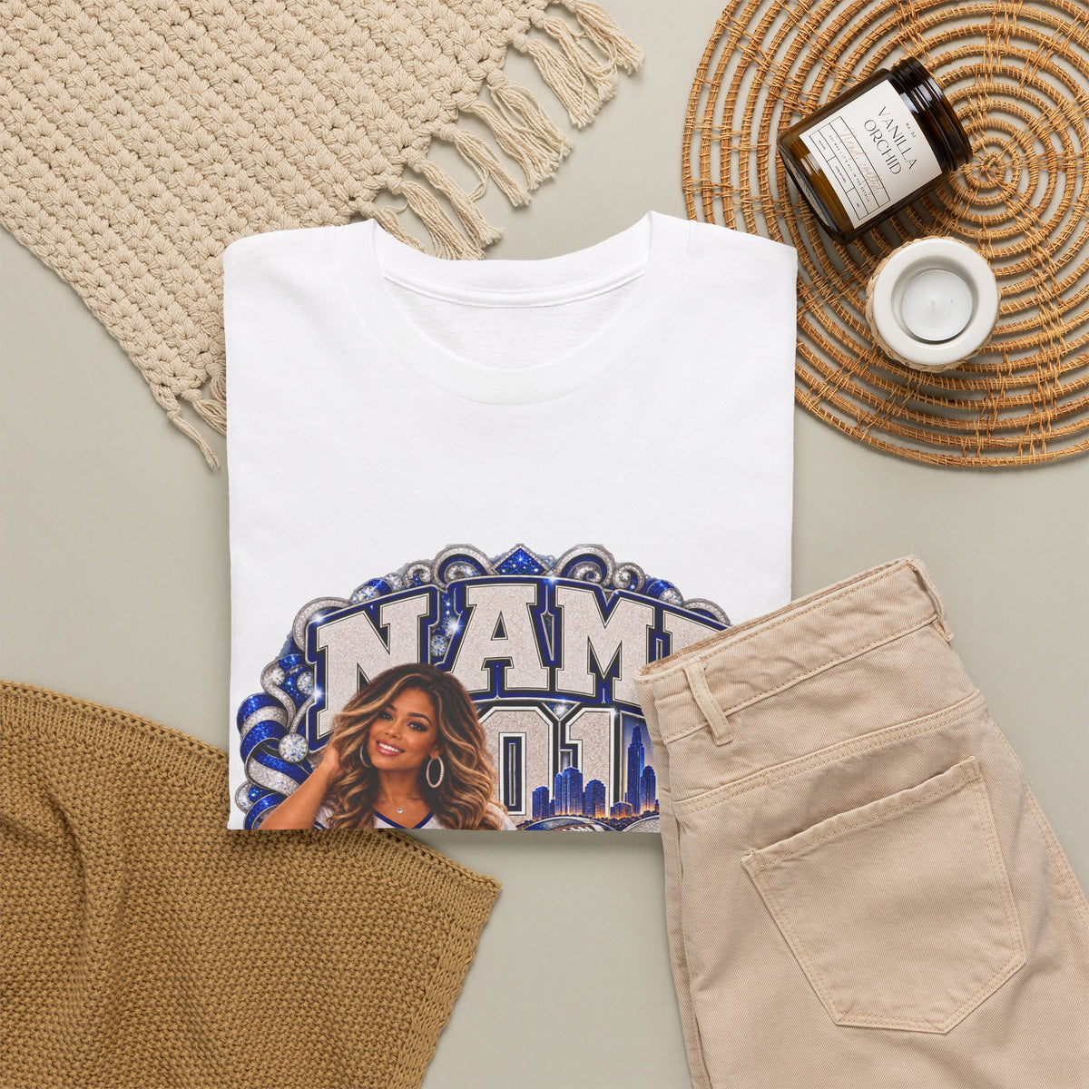 Personalized Football Mom Shirt – Custom Player Name, Number & Team Name – Lady Mascot Game Day Mom Tee – Glitter Effect