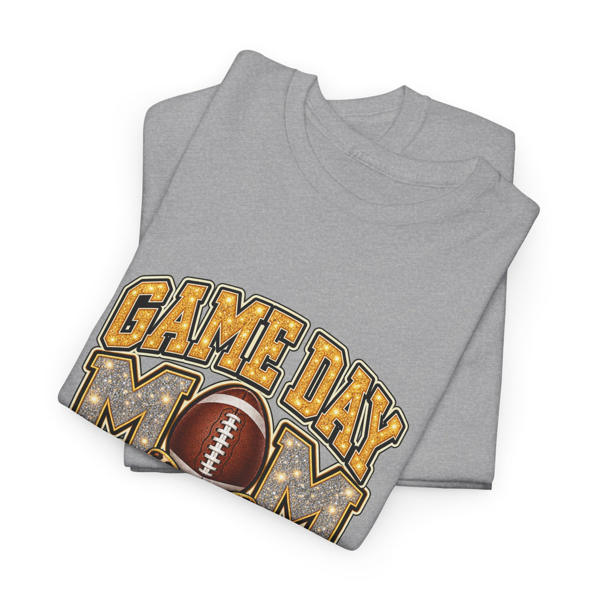 Personalized Game Day Mom Football Shirt – Gold Silver Leopard Bow, Custom Player Name Number & Team