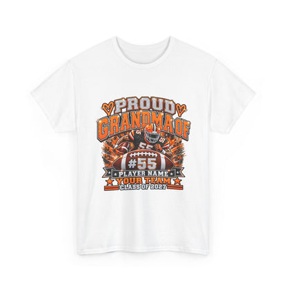 Personalized Football Grandma Shirt  Custom Player Photo, Name & Number, Glitter Effect Proud Grandma Game Day Tee