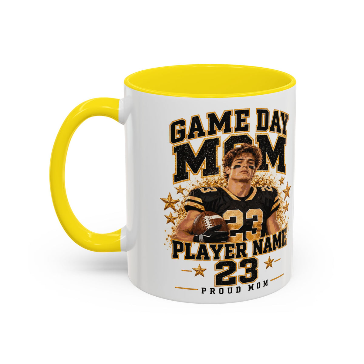Personalized Game Day Mom Photo Mug – Custom Football Player Name & Number