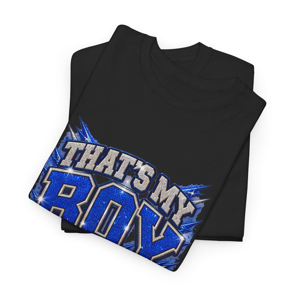 Personalized That's My Boy Football Mom Shirt – Blue Silver, Proud Mom of, Custom Player Name Number & Team