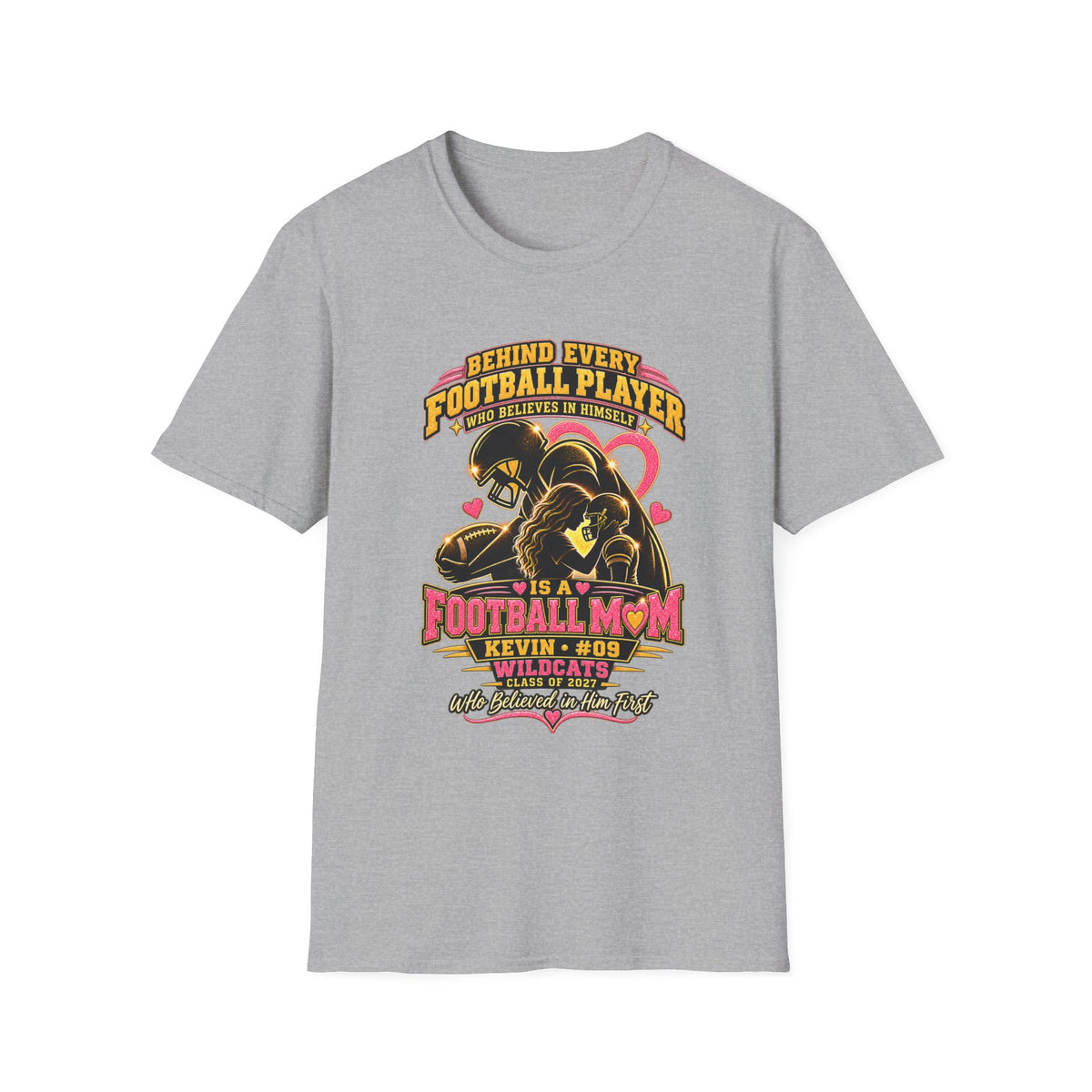 Personalized Football Mom Shirt, Custom Player Name Number Tee, Senior Mom 2027, Game Day Football Mama Shirt, Custom Team Gift