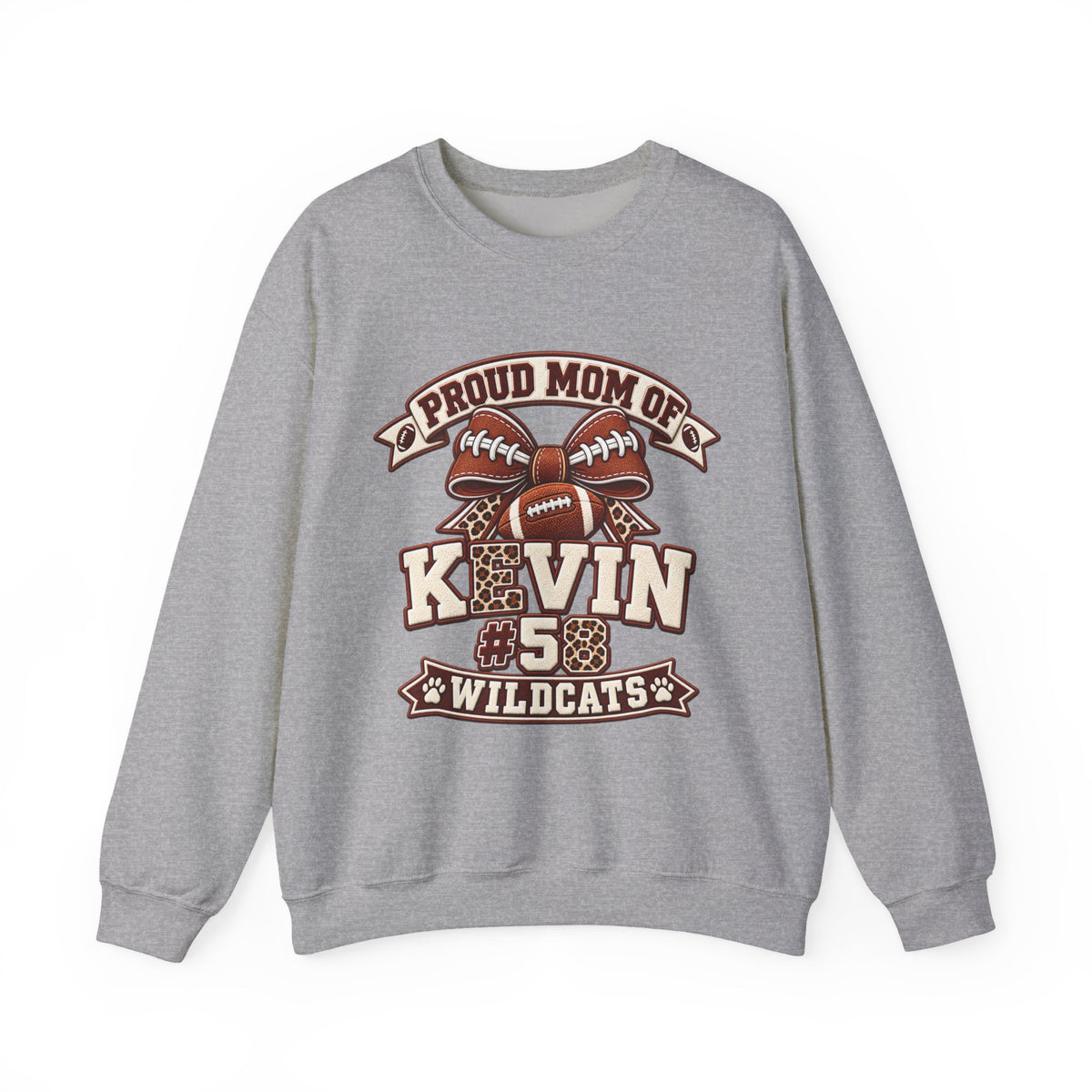 Personalized Football Mom Sweatshirt, Proud Mom of Player, Custom Name & Number, Team Mom, Senior 2027, Game Day Gift