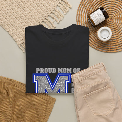 Personalized Football Mom Varsity Monogram Shirt – Proud Mom Of, Custom Player Name Team Number, Printed Glitter