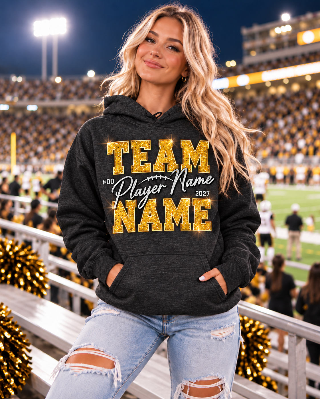 Personalized Game Day Hoodie Team Name & Player Name