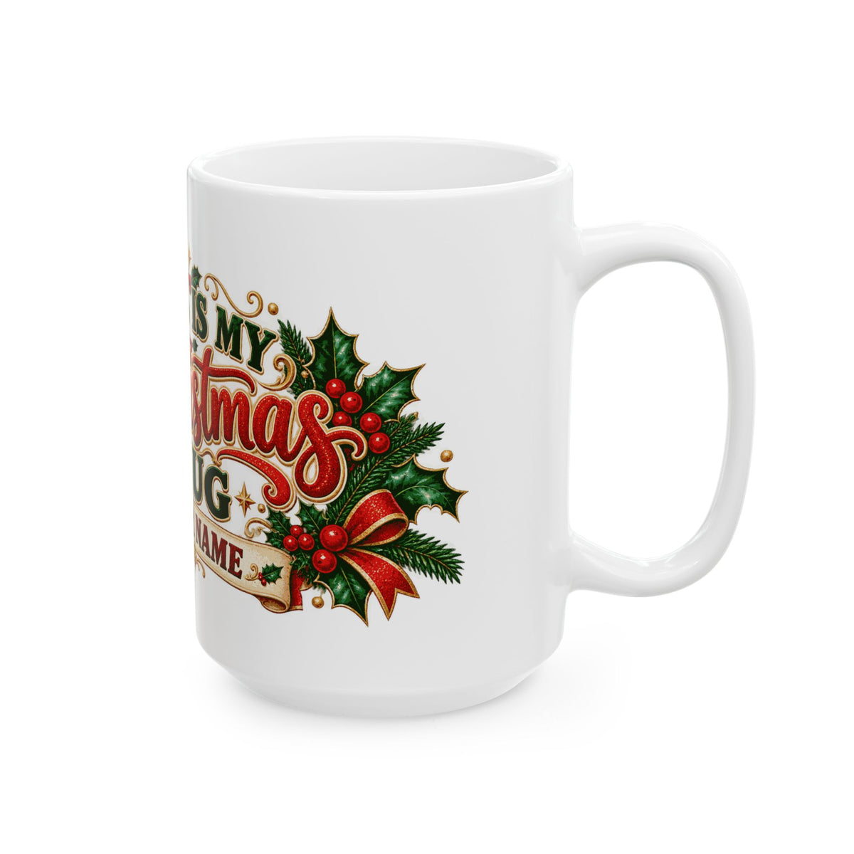 Personalized This Is My Christmas Mug — Classic Santa