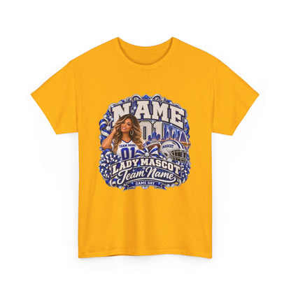 Personalized Football Mom Shirt – Custom Player Name, Number & Team Name – Lady Mascot Game Day Mom Tee – Glitter Effect