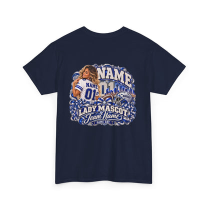 Personalized Football Mom Shirt – Custom Player Name, Number & Team Name – Lady Mascot Game Day Mom Tee – Glitter Effect