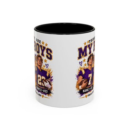 Personalized Those Are My Boys Photo Mug – Custom Football Players Names & Numbers