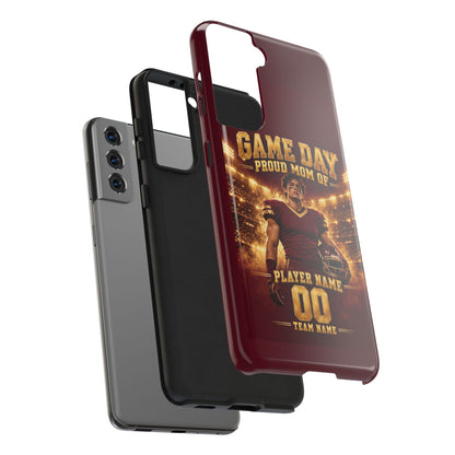 Personalized Game Day Proud Mom Photo Phone Case – Burgundy & Gold